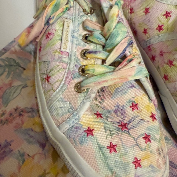 Superga x LoveShackFancy Tropical Pink Pattern With Pink Embroidered Stars - Picture 2 of 3